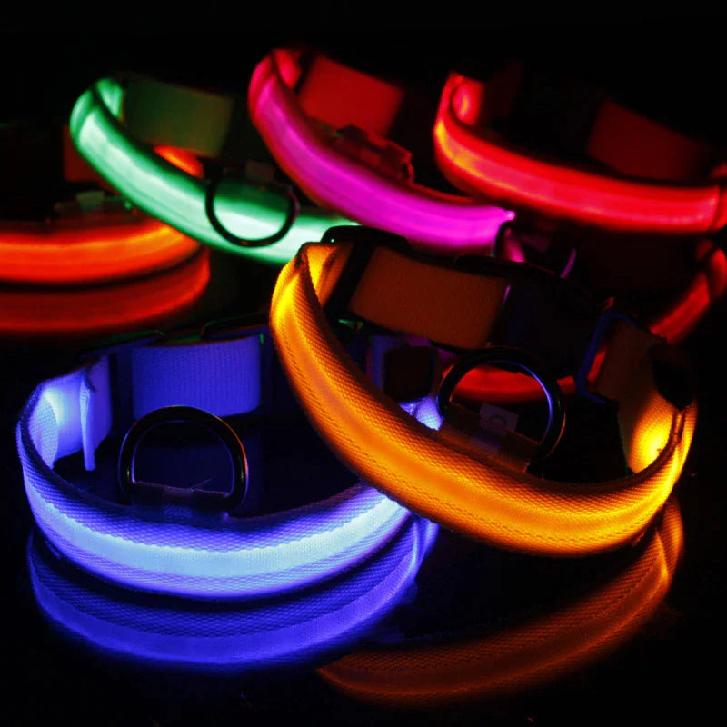 LED Glow Safety Dog Collar - Waterproof & Adjustable