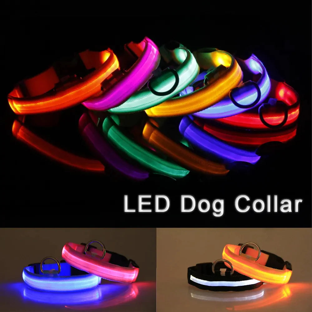 LED Glow Safety Dog Collar - Waterproof & Adjustable