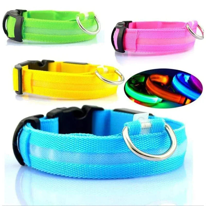 LED Glow Safety Dog Collar - Waterproof & Adjustable