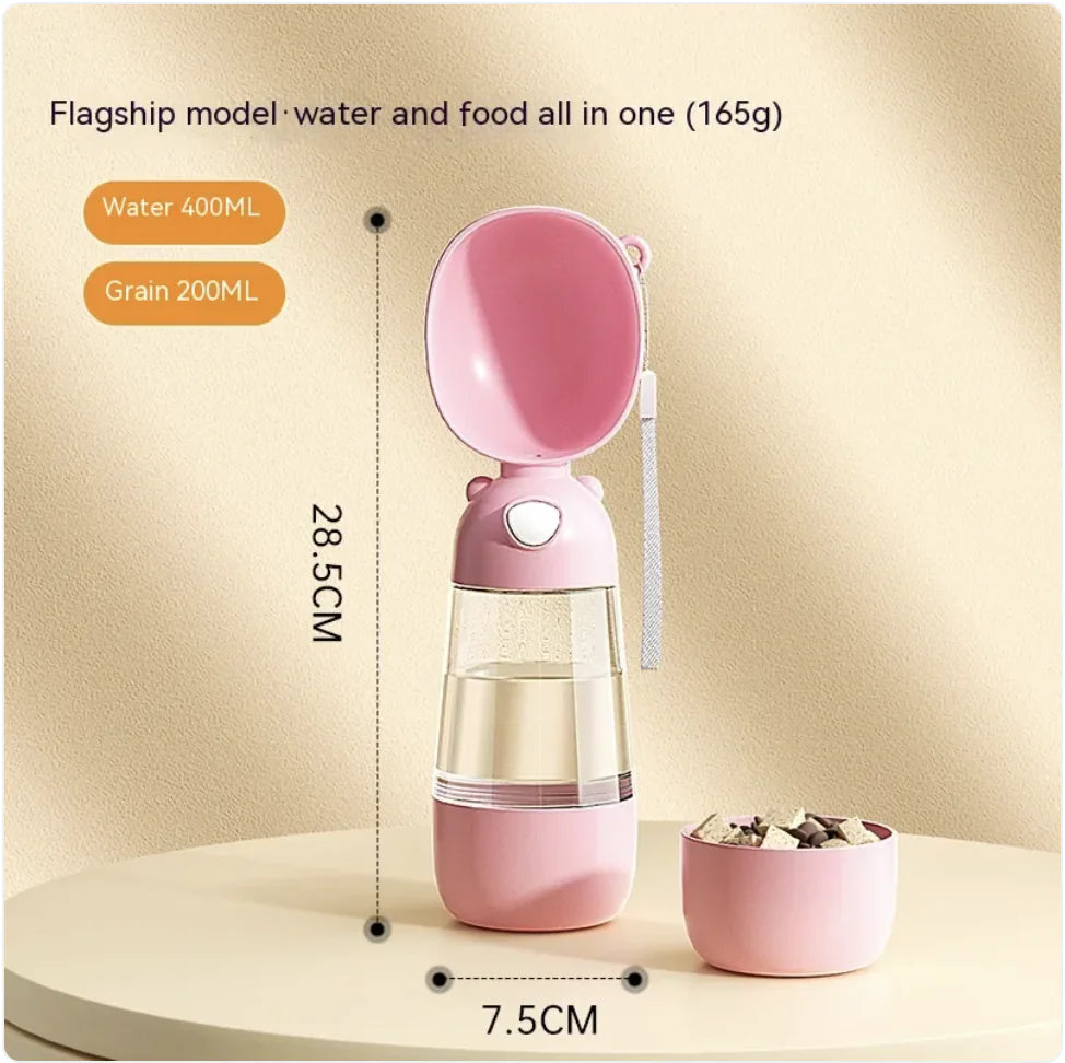 Portable Dog Water Bottle & Feeder - Ideal for Pets on the Go