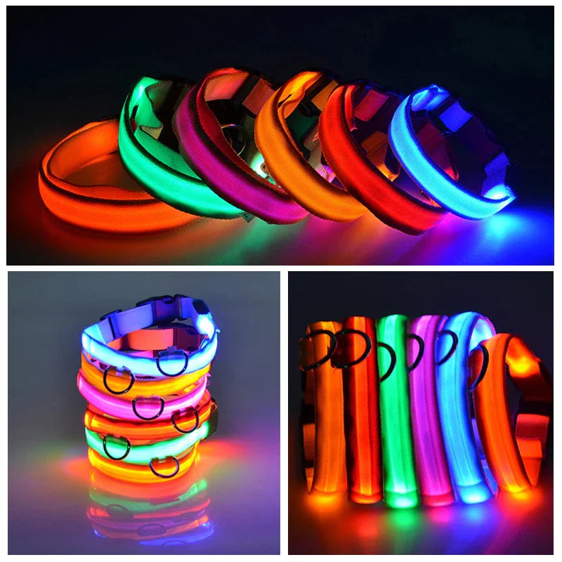LED Glow Safety Dog Collar - Waterproof & Adjustable