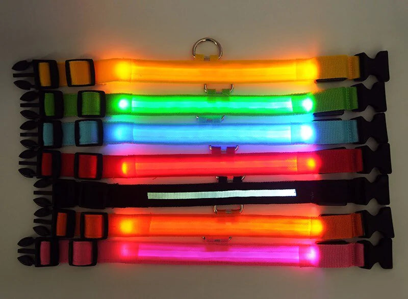 LED Glow Safety Dog Collar - Waterproof & Adjustable