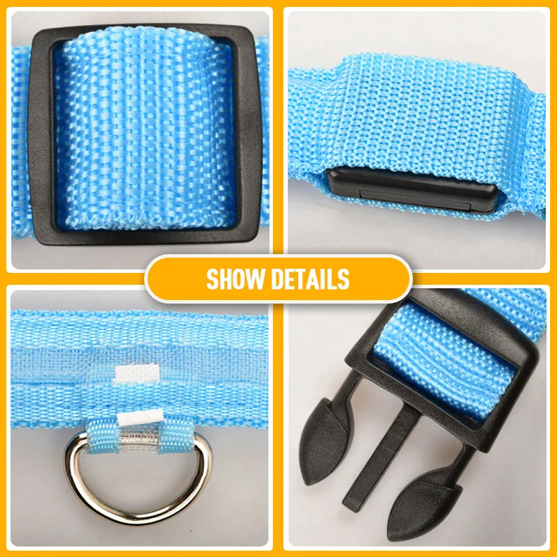 LED Glow Safety Dog Collar - Waterproof & Adjustable