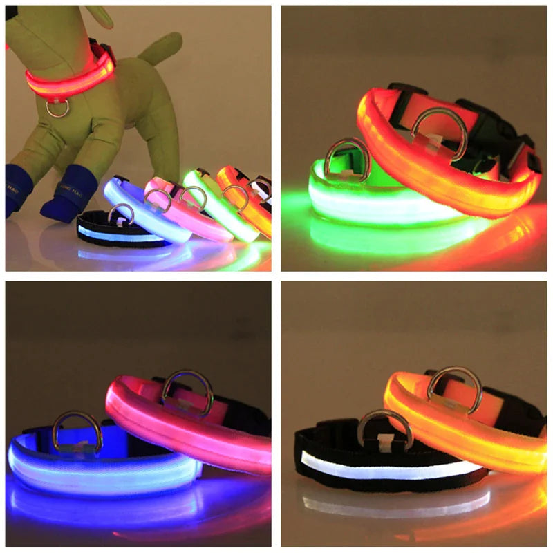 LED Glow Safety Dog Collar - Waterproof & Adjustable