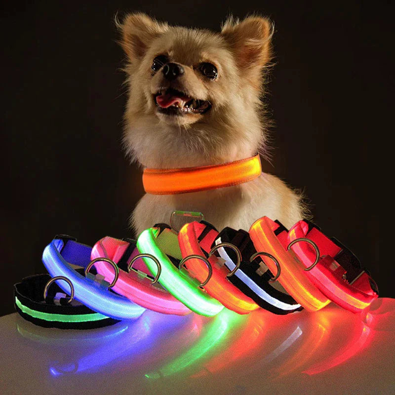 LED Glow Safety Dog Collar - Waterproof & Adjustable
