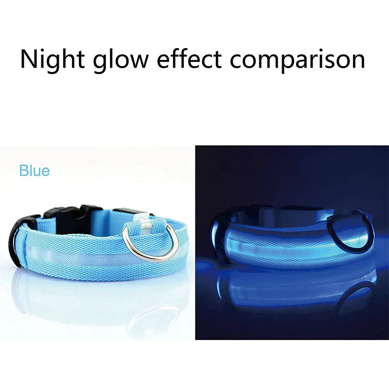 LED Glow Safety Dog Collar - Waterproof & Adjustable