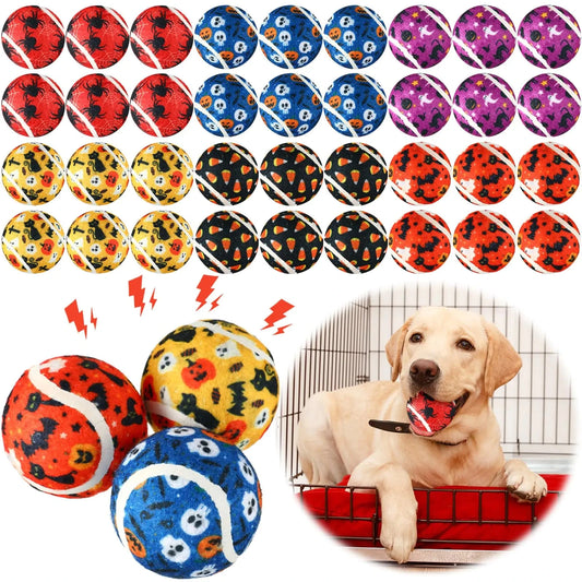 Christmas Squeaky Tennis Balls for Dogs - Fun and Durable - WUOF