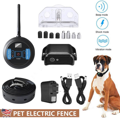 Safe Pet Wireless Fence - Easy Boundary Training | Waterproof | Adjustable Range - WUOF