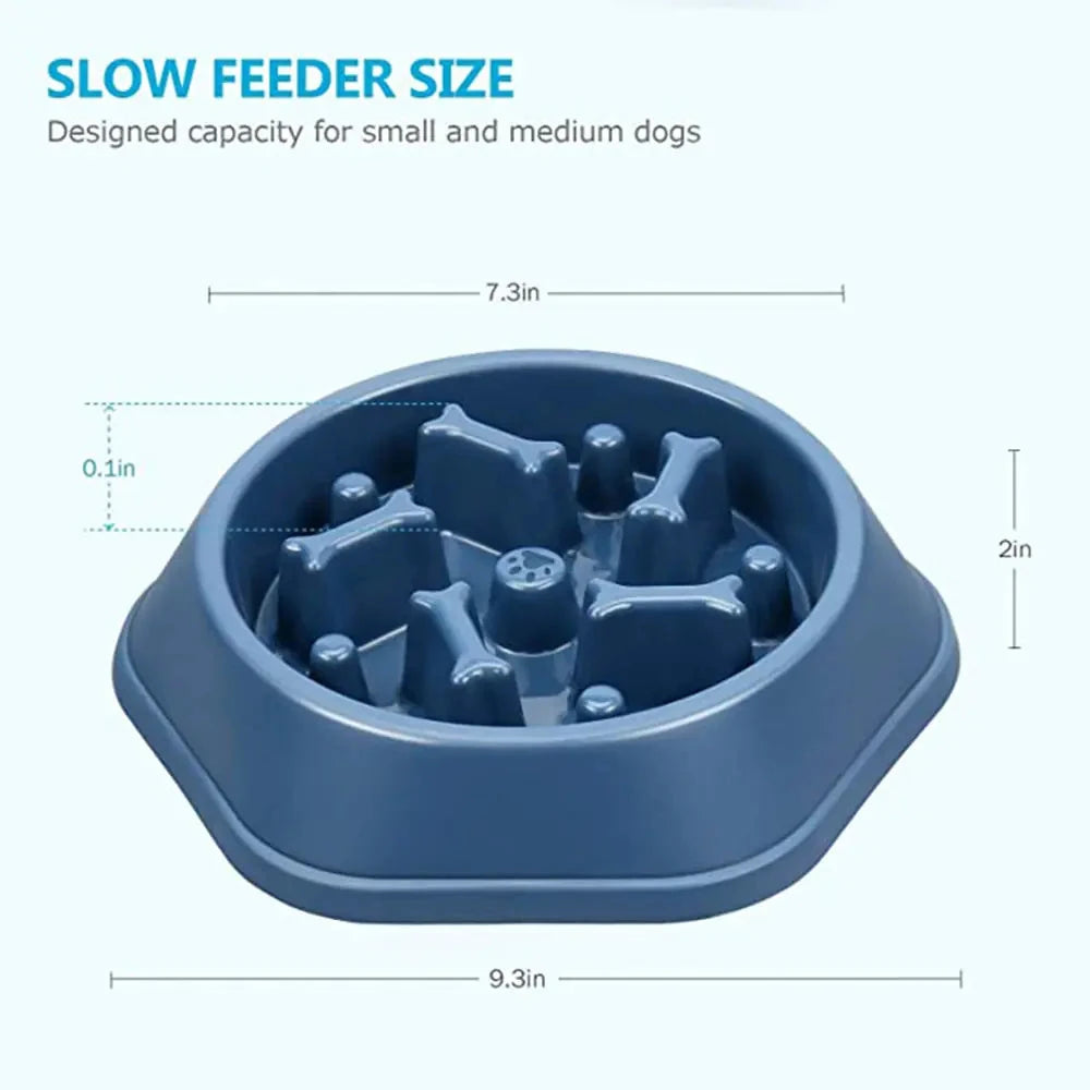 Slow Feeder Pet Bowl - Bone Design | Healthy Eating | No Spill - WUOF