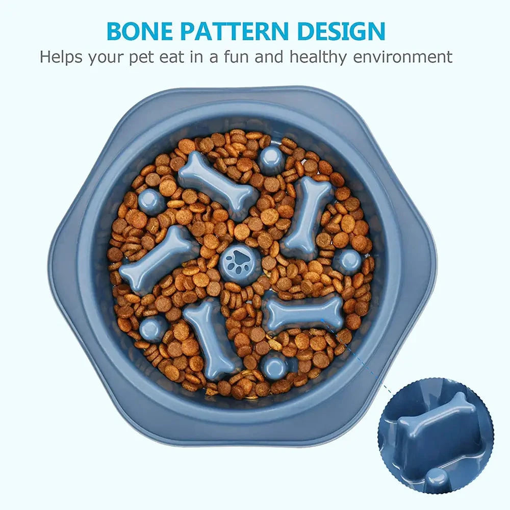 Slow Feeder Pet Bowl - Bone Design | Healthy Eating | No Spill - WUOF