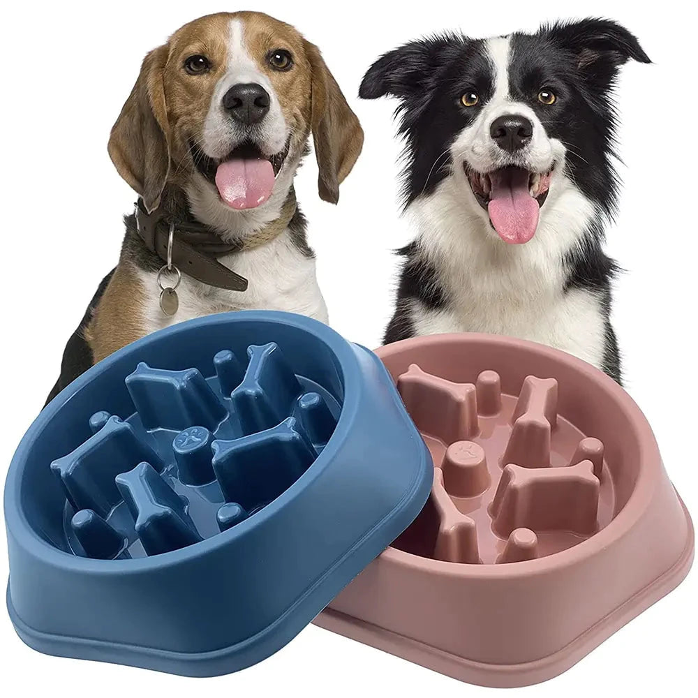 Slow Feeder Pet Bowl - Bone Design | Healthy Eating | No Spill - WUOF