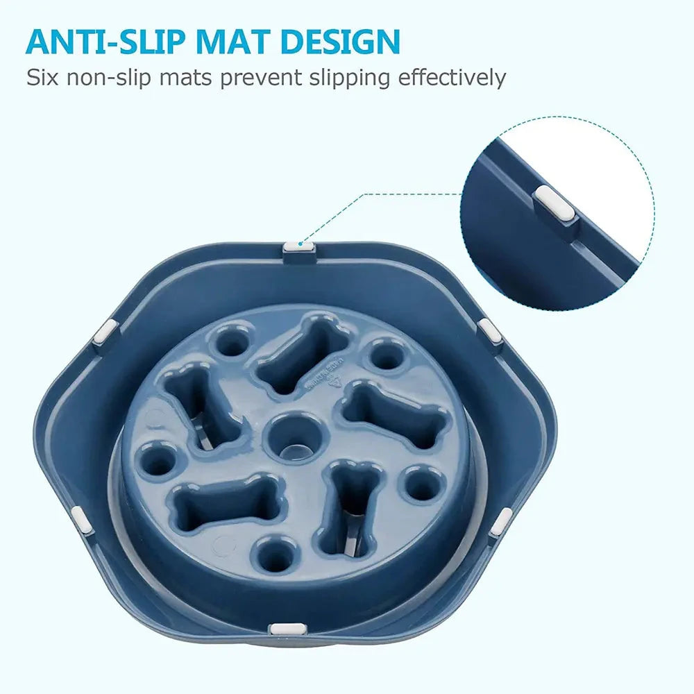 Slow Feeder Pet Bowl - Bone Design | Healthy Eating | No Spill - WUOF